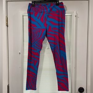 LuLaRoe Leggings TC bright pink/blue